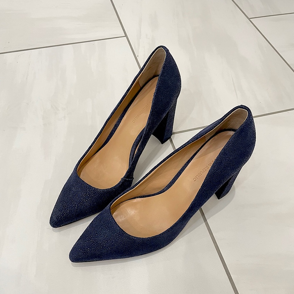 Textured Blue Banana Republic Block Heels
